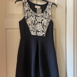 Anthropologie Black dress with lace detail